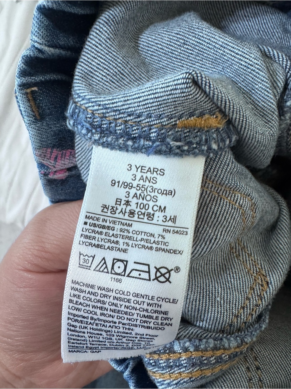 Disney Girls Blue Denim Jeans with Pink Bow & Minnie Print - Picture 5 of 5